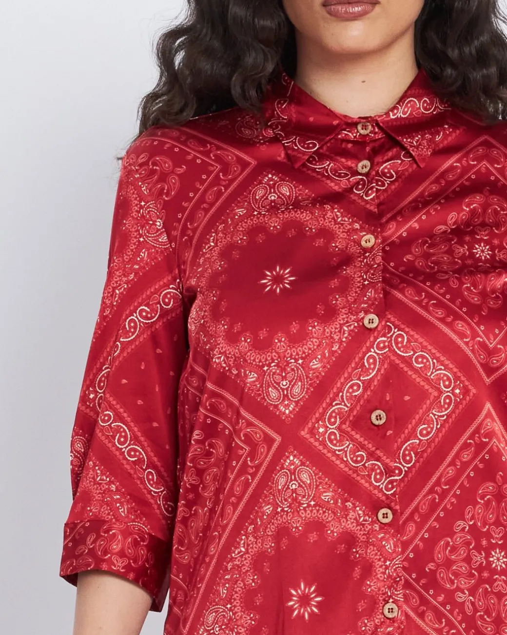 Camicia stampata con manica 7/8 INDIA