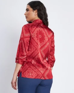 Camicia stampata con manica 7/8 INDIA