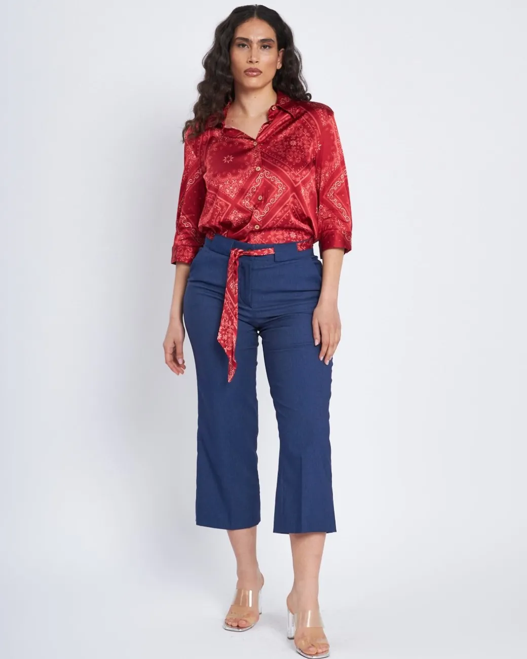 Camicia stampata con manica 7/8 INDIA