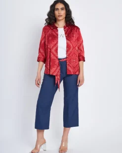 Camicia stampata con manica 7/8 INDIA