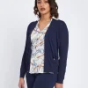 Cardigan a scollo a V con bottoni e tasche BLU
