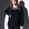 Cardigan aperto in maglia di misto viscosa con logo in strass NERO