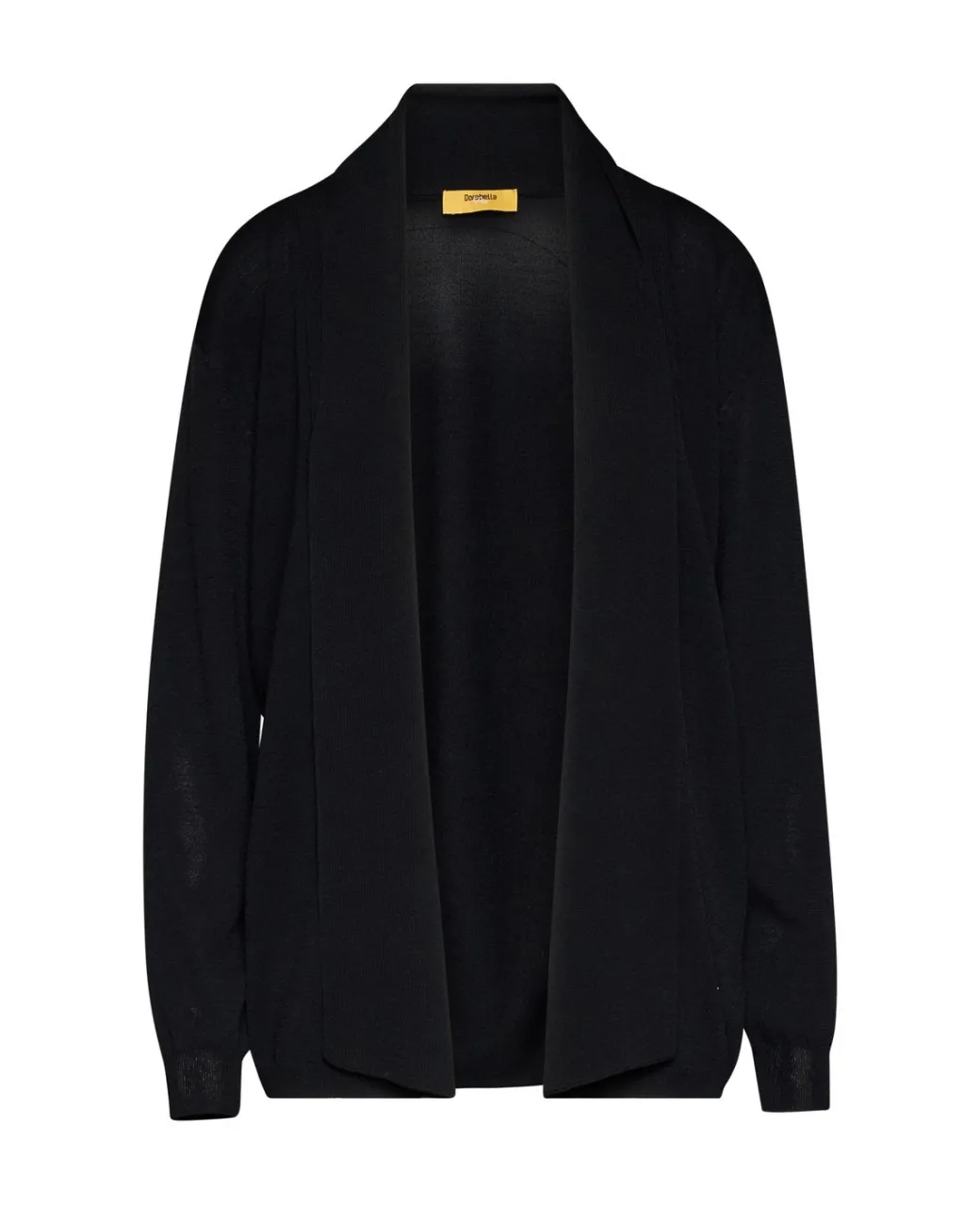 Cardigan con collo sciallato e bordi a costine NERO