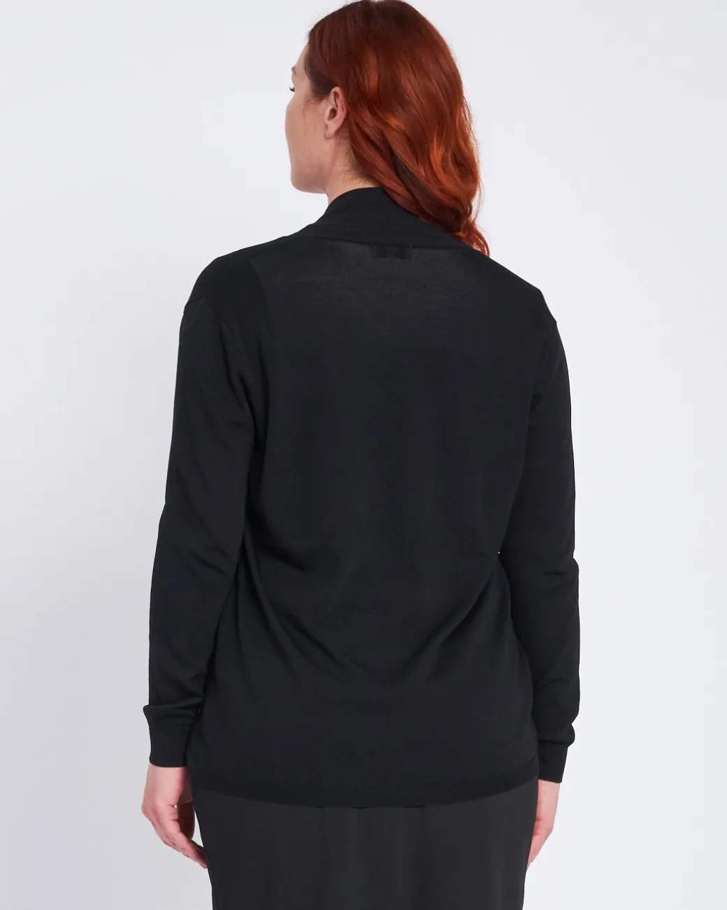 Cardigan con collo sciallato e bordi a costine NERO