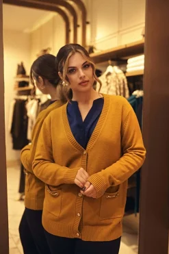 Cardigan con tasche e morsetti accessorio TAPENADE