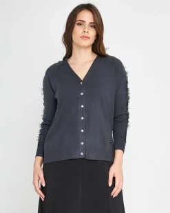 Cardigan dettagli in pizzo PIOMBO