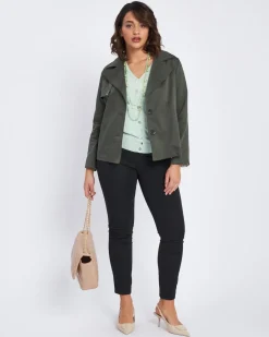 Cardigan scollo a V con bottoni e maniche a trafori ALOE