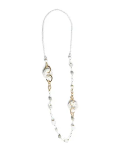 Collana lunga con strass e cristalli BIANCO