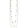 Collana multifilo con ovali in strass e metallo VERDE