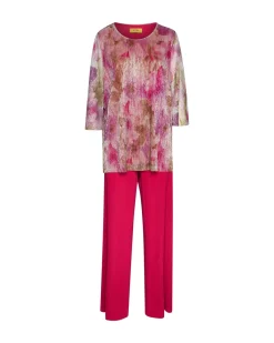 Completo con blusa a fantasia e pantaloni in unito FANTASIA