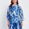 Completo coordinato camicia e top stampati BLU CHINA