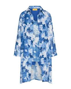 Completo coordinato camicia e top stampati BLU CHINA