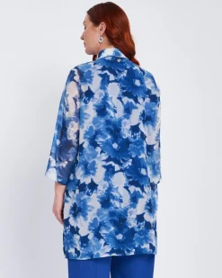 Completo coordinato camicia e top stampati BLU CHINA