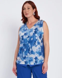 Completo coordinato camicia e top stampati BLU CHINA
