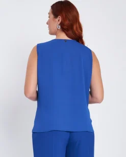 Completo coordinato camicia e top stampati BLU CHINA