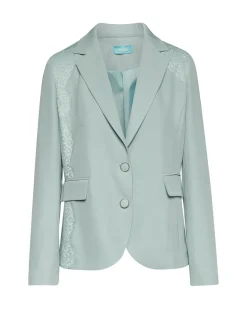 Giacca con pattine ed inserti asimmetrici in pizzo ALOE