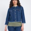 Giacca di jeans con girocollo sfrangiato DENIM