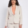Giacca monopetto con fianchetti e collo sciallato BEIGE ROSE