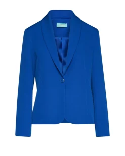 Giacca monopetto con fianchetti e collo sciallato ROYAL BLUE