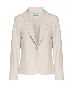 Giacca monopetto con fianchetti e collo sciallato BEIGE ROSE