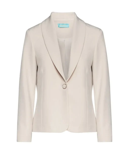 Giacca monopetto con fianchetti e collo sciallato BEIGE ROSE