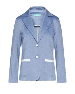 Giacca monopetto con tasche e contrasti DENIM