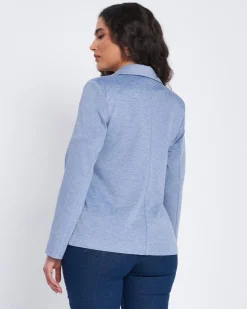 Giacca monopetto con tasche e contrasti DENIM