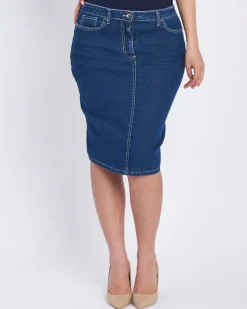 Gonna in denim con spacco posteriore DENIM