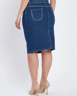 Gonna in denim con spacco posteriore DENIM