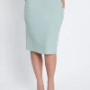 Gonna longuette con pizzo laterale ALOE