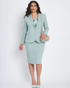 Gonna longuette con pizzo laterale ALOE