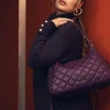 Hobo bag in ecopelle trapuntata PRUGNA