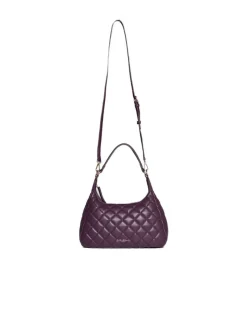 Hobo bag in ecopelle trapuntata PRUGNA