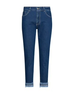 Jeans slim con orlo asimmetrico sfrangiato DENIM