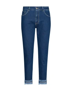 Jeans slim con orlo asimmetrico sfrangiato DENIM