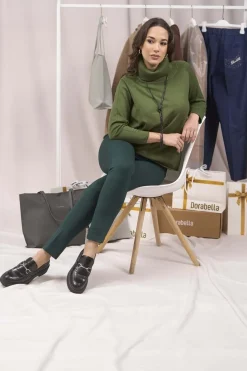 Maglia a manica raglan con collo alto MILITARE