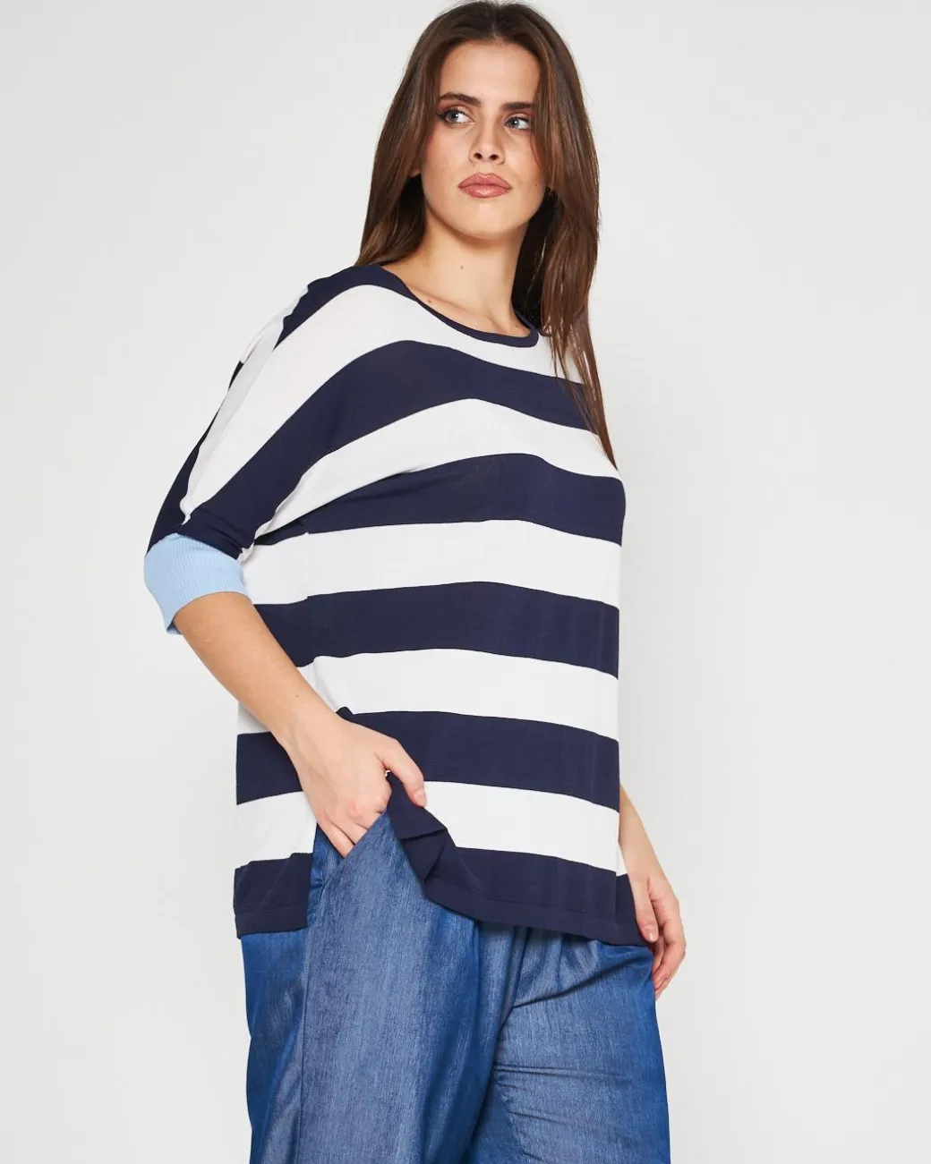 Maglia a righe BLUE NAVY-BIANCO