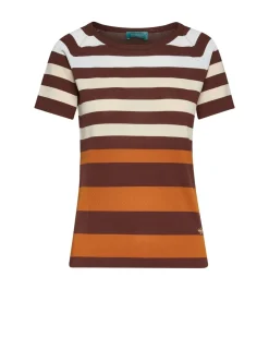 Maglia a righe con mezze maniche raglan CACAO