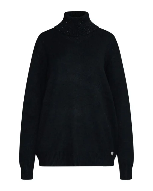 Maglia collo alto staccabile NERO A
