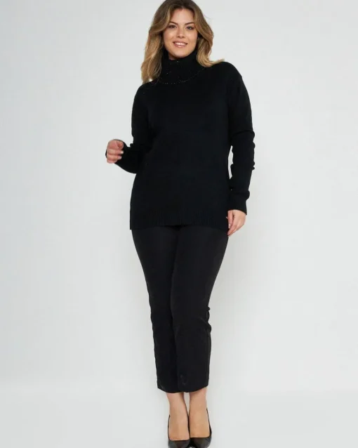 Maglia collo alto staccabile NERO A
