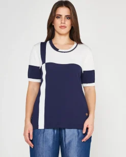Maglia color block BLUE NAVY