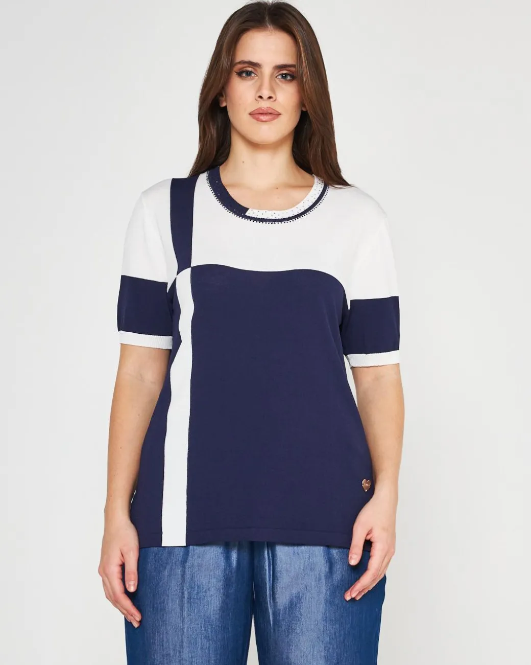 Maglia color block BLUE NAVY