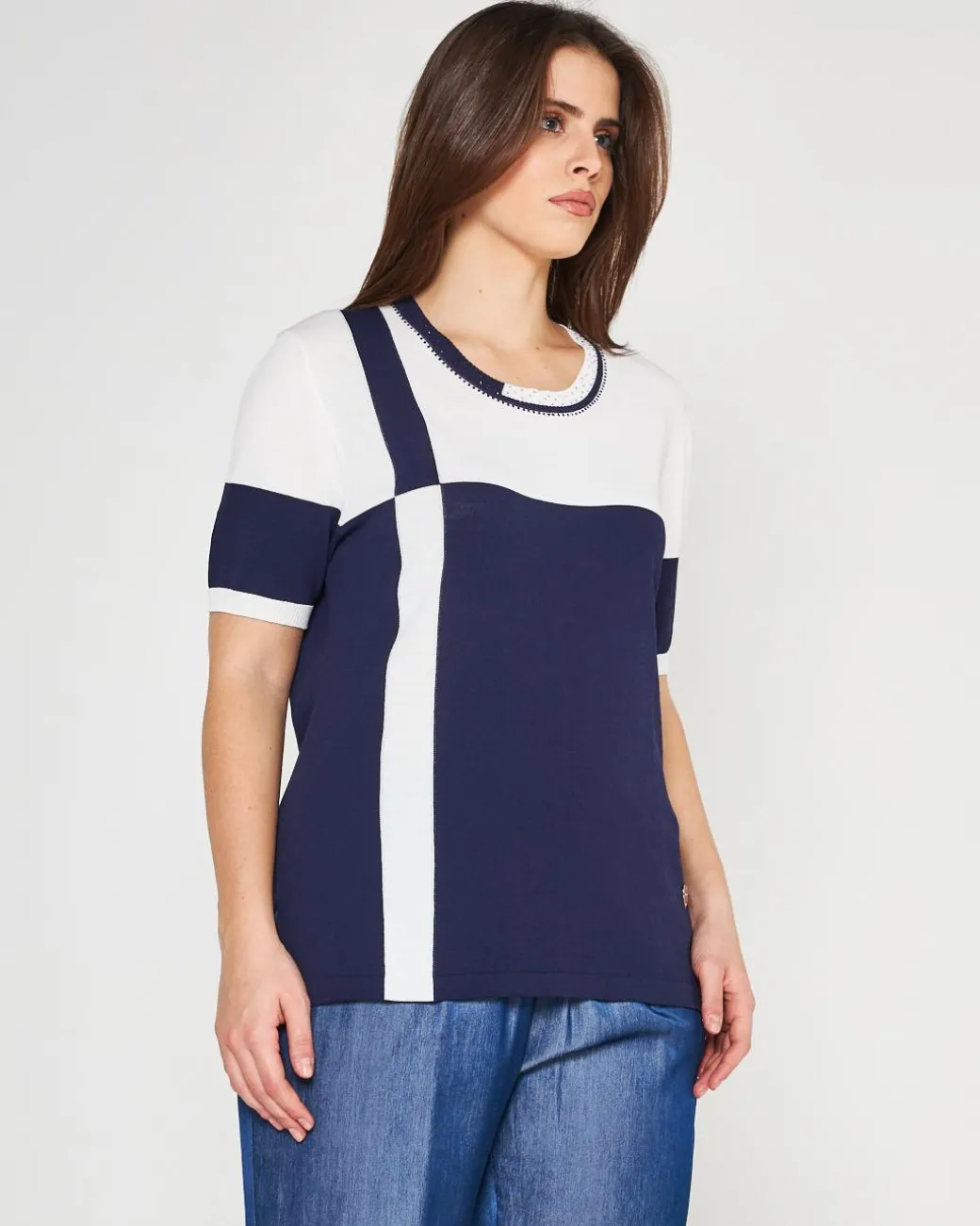 Maglia color block BLUE NAVY