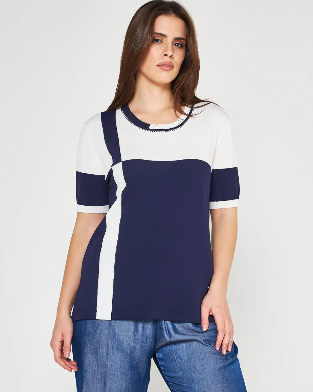 Maglia color block BLUE NAVY
