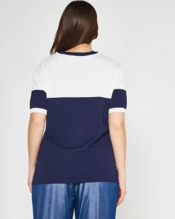 Maglia color block BLUE NAVY