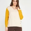 Maglia color block LIGHT BEIGE