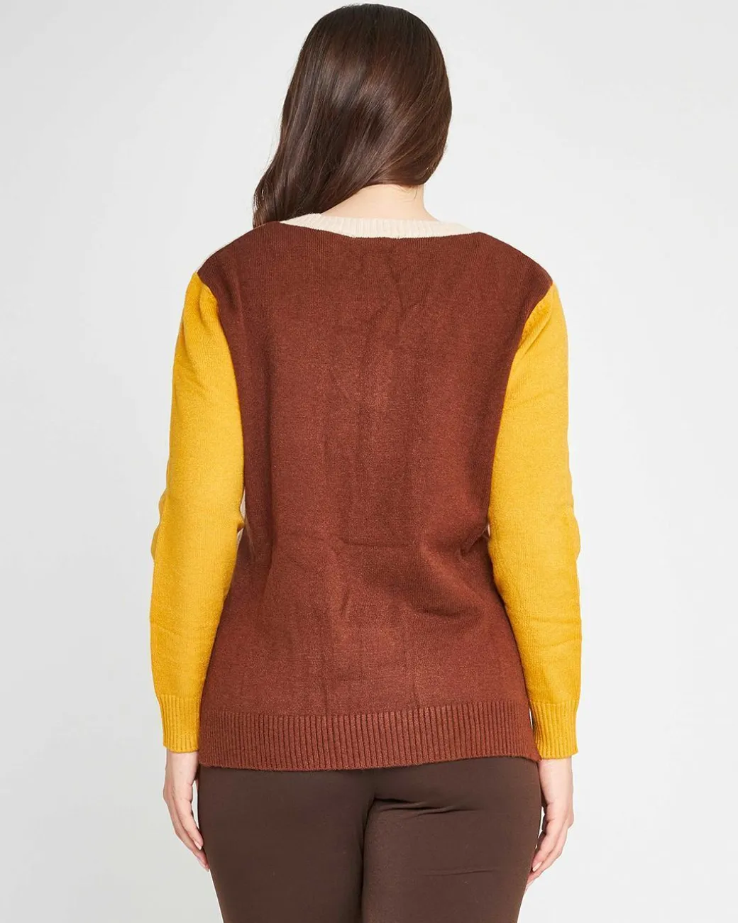 Maglia color block LIGHT BEIGE