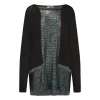 Maglia con inserti in lurex NERO-OTTANIO