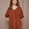 Maglia con manica kimono in filato di misto viscosa con inserto in tul