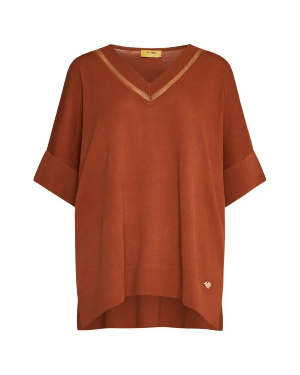 Maglia con manica kimono in filato di misto viscosa con inserto in tul